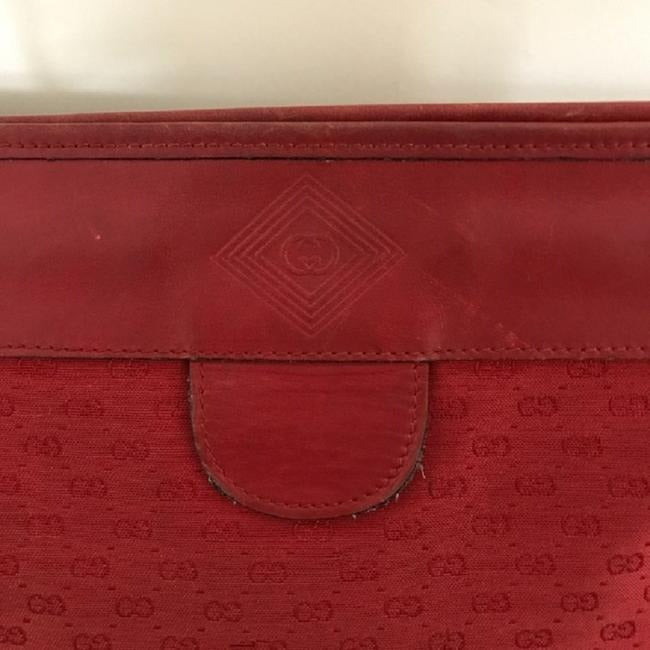 Gucci Vintage Purses Red Gg Canvas Clutch