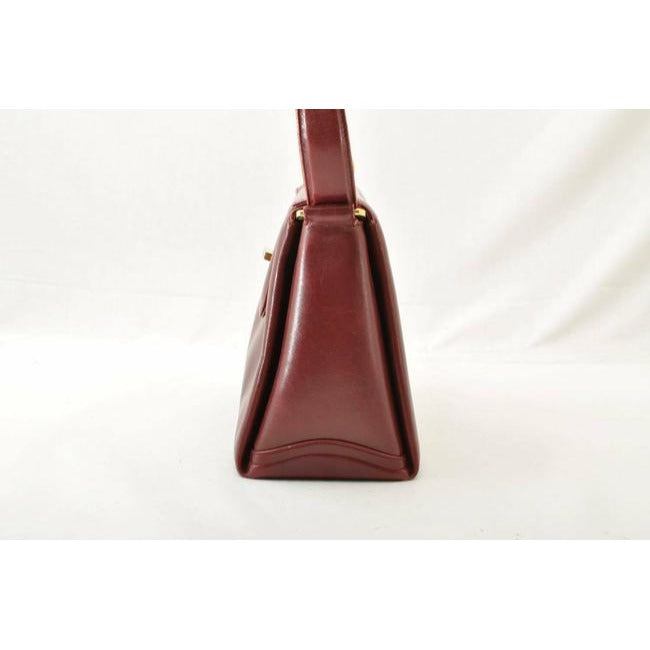 Gucci Red Leather Jackie Satchel w Gold G Twist Clasp
