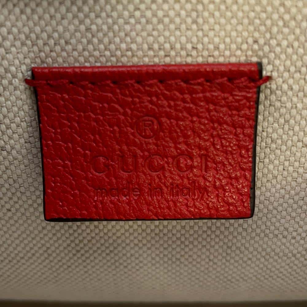 GUCCI GG Supreme Apple Belt Bag Beige/Red 625233 GG SupremeCanvas Leather