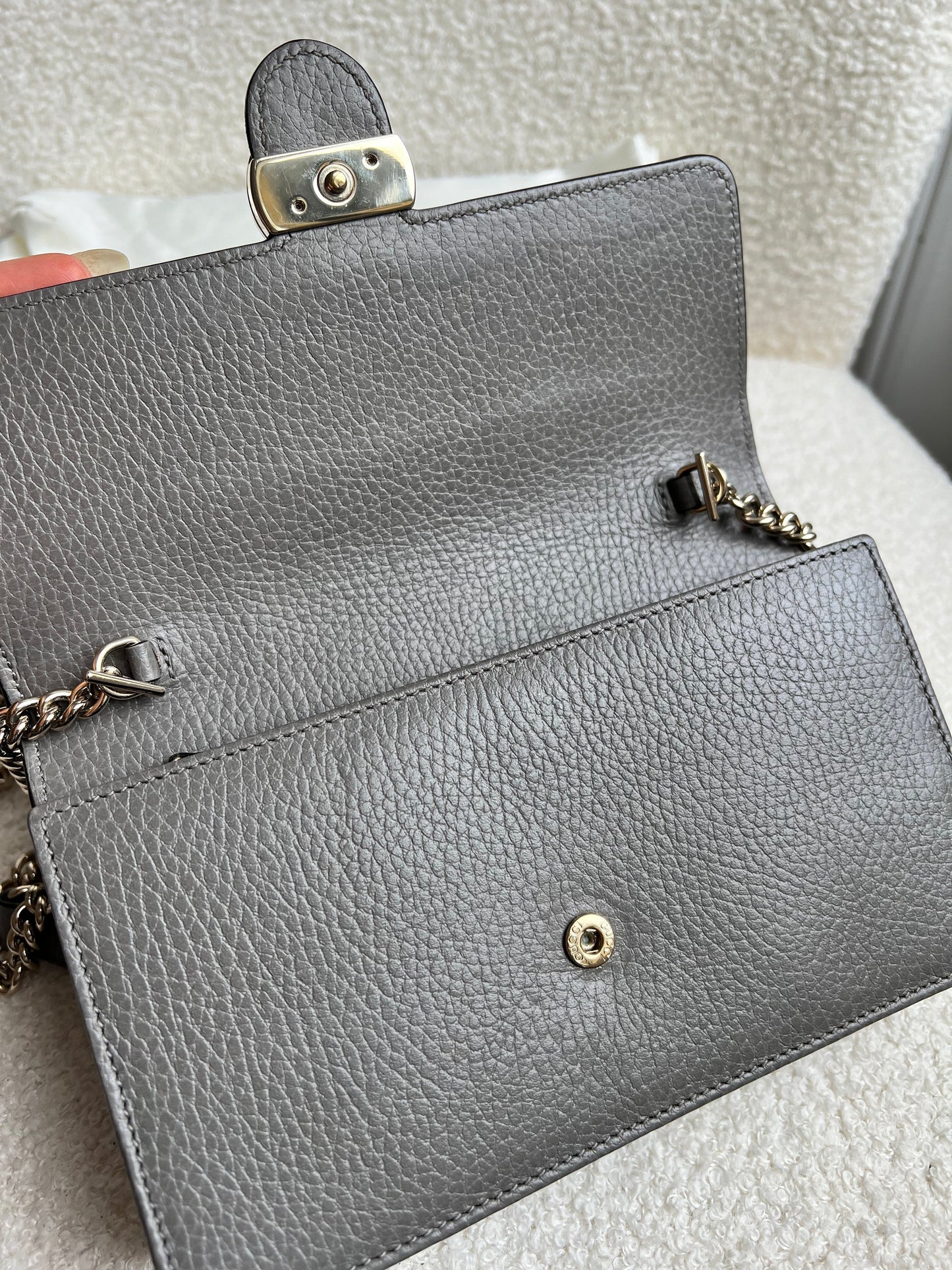 Gucci Dollar Grey Interlocking Chain Wallet