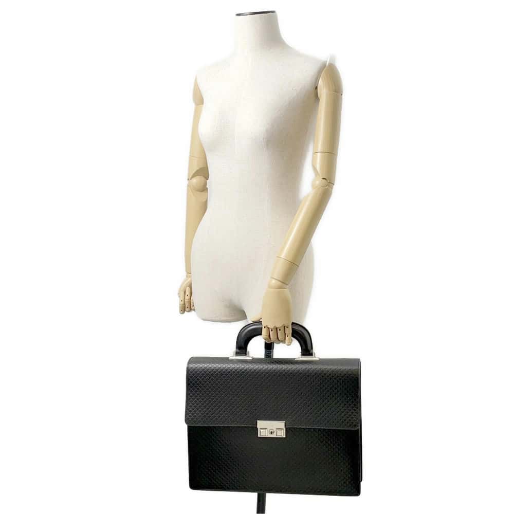 GUCCI Diamante Briefcase Black 201849 Leather