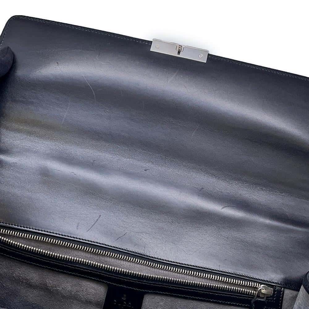 GUCCI Diamante Briefcase Black 201849 Leather