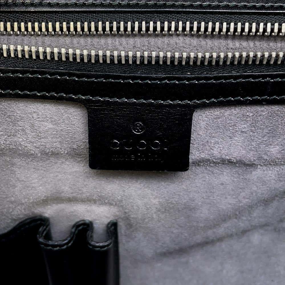 GUCCI Diamante Briefcase Black 201849 Leather
