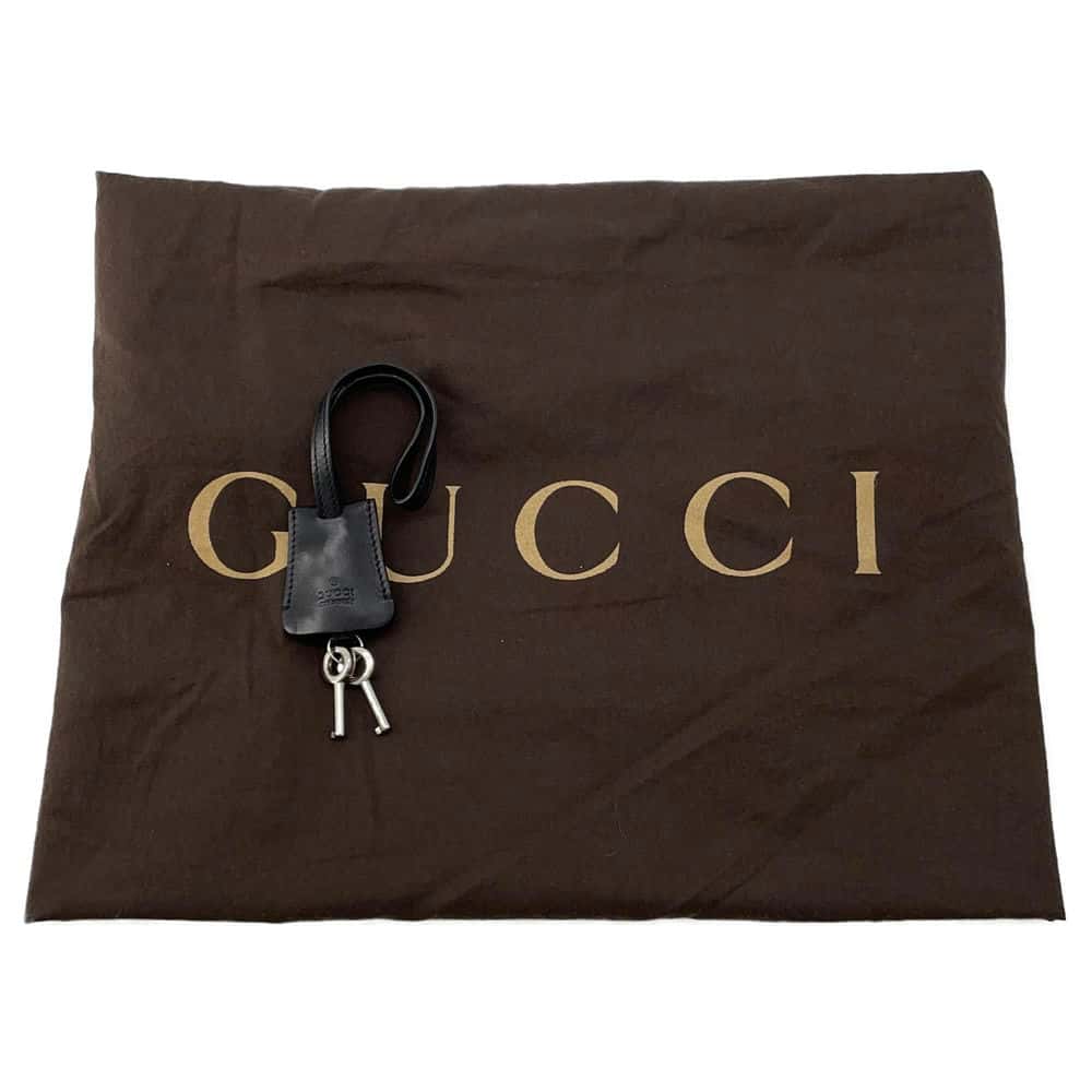 GUCCI Diamante Briefcase Black 201849 Leather