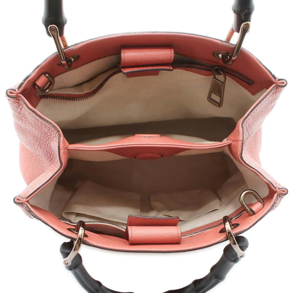 GUCCI Bamboo2wyHandbag Pink 336032 Leather