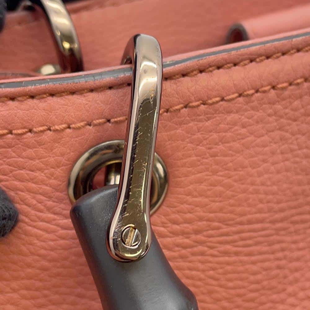 GUCCI Bamboo2wyHandbag Pink 336032 Leather