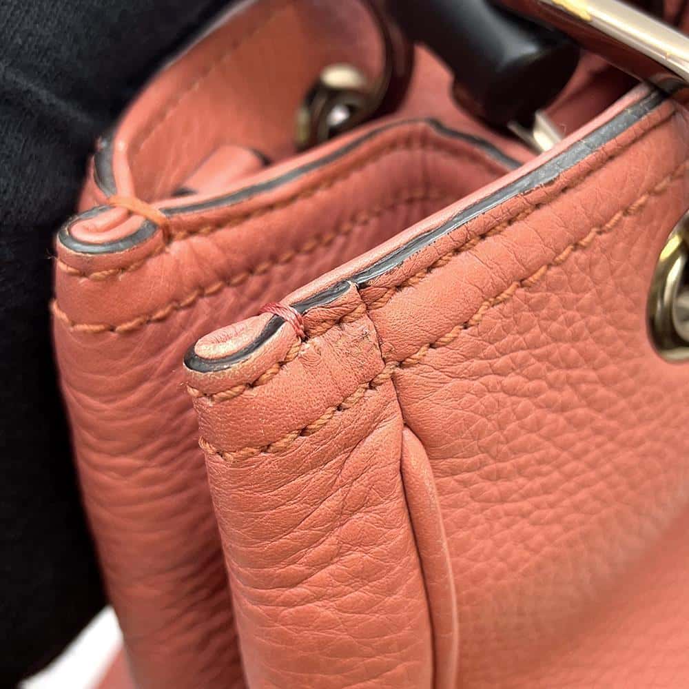 GUCCI Bamboo2wyHandbag Pink 336032 Leather