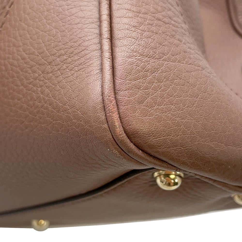 GUCCI Bamboo2wyHandbag Brown 308360 Leather