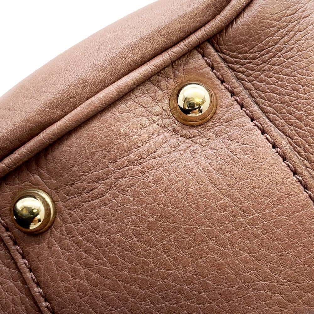 GUCCI Bamboo2wyHandbag Brown 308360 Leather