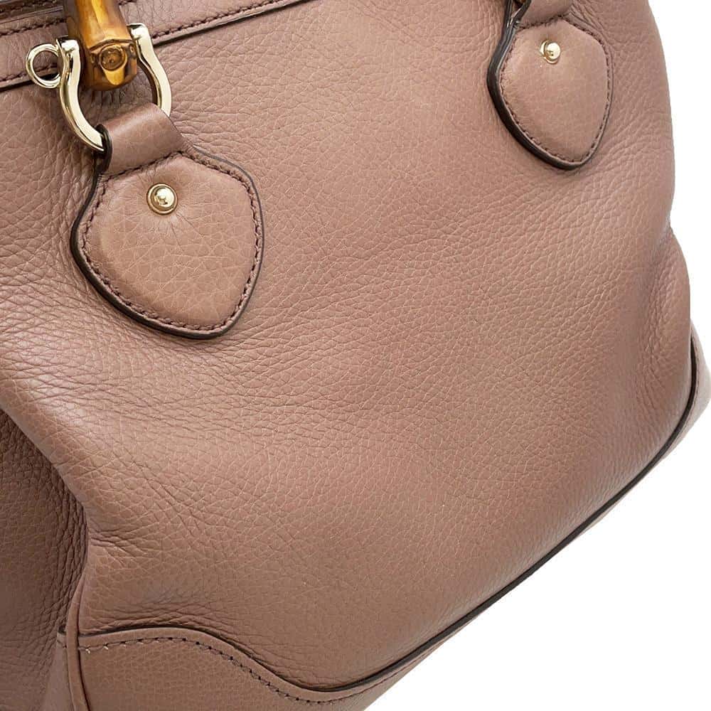 GUCCI Bamboo2wyHandbag Brown 308360 Leather