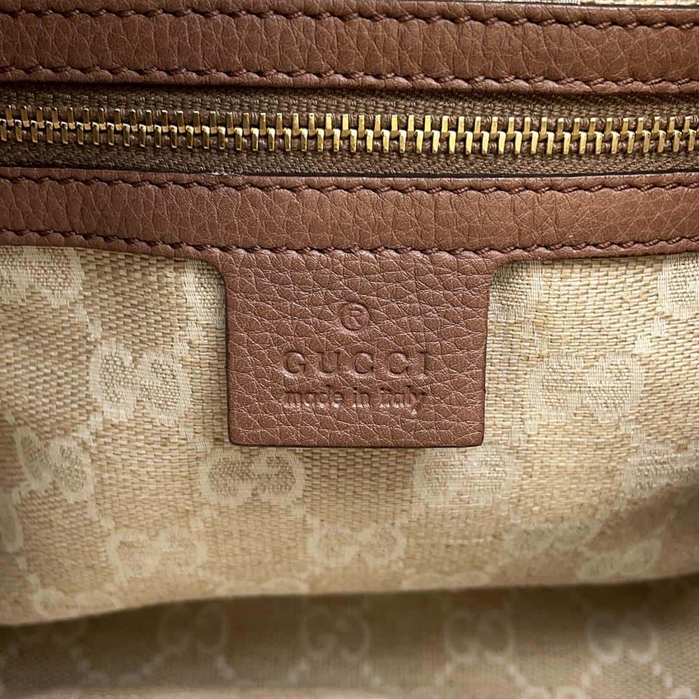 GUCCI Bamboo2wyHandbag Brown 308360 Leather