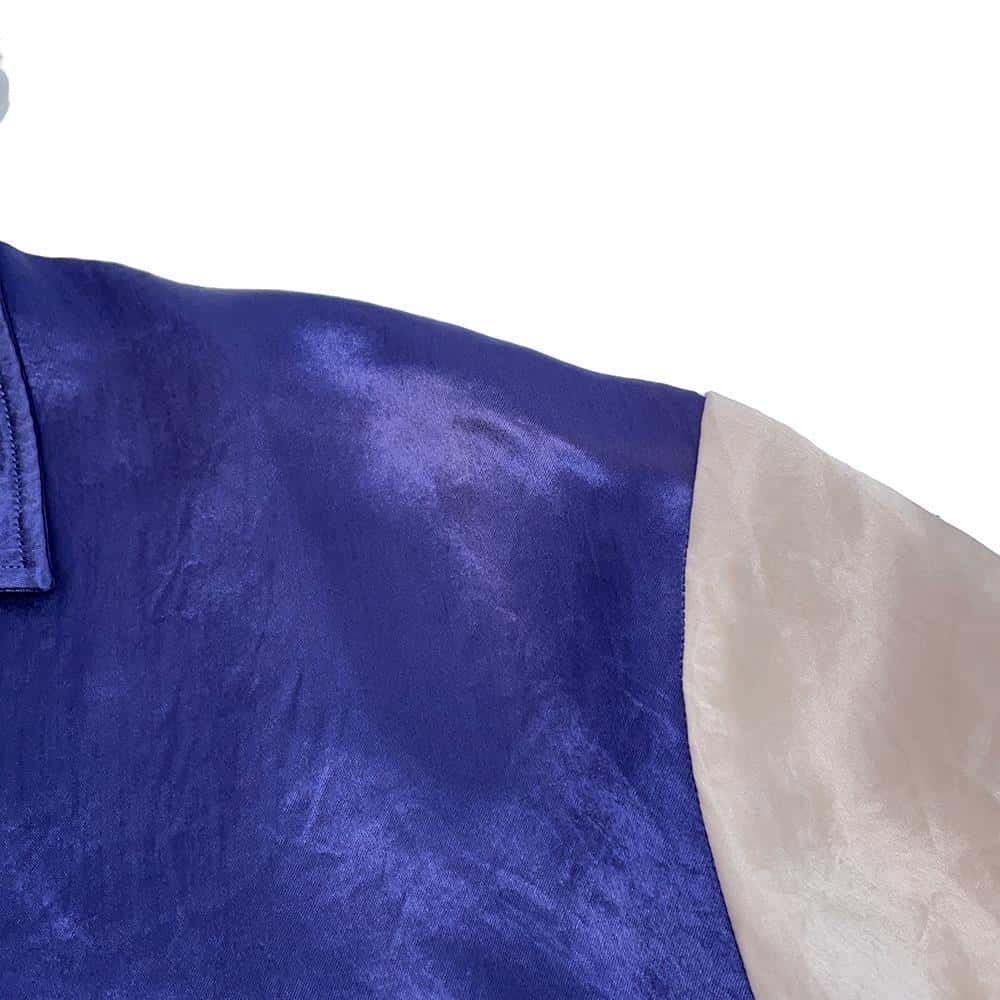 GUCCI Interlocking G open collar shirt Size 48 Purple/Ivory 654894 Acetate100%