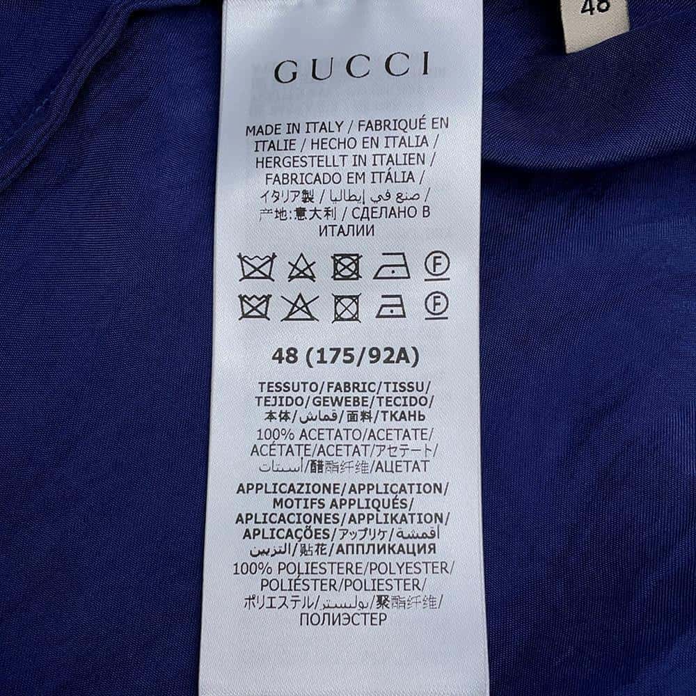 GUCCI Interlocking G open collar shirt Size 48 Purple/Ivory 654894 Acetate100%