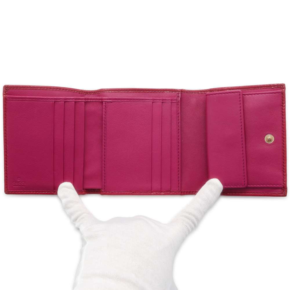 GUCCI Soho Tri-fold Wallet Pink 351485 Patent Leather