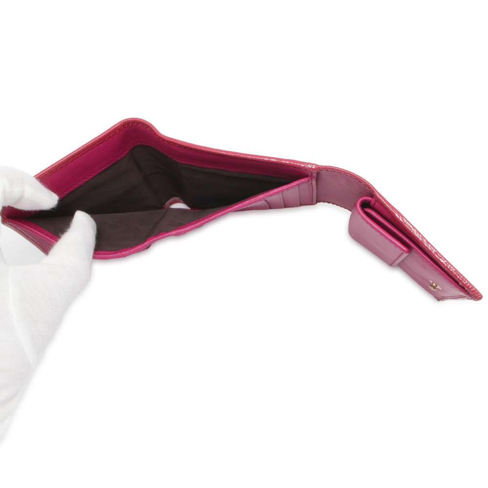 GUCCI Soho Tri-fold Wallet Pink 351485 Patent Leather
