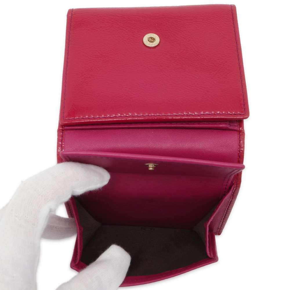 GUCCI Soho Tri-fold Wallet Pink 351485 Patent Leather