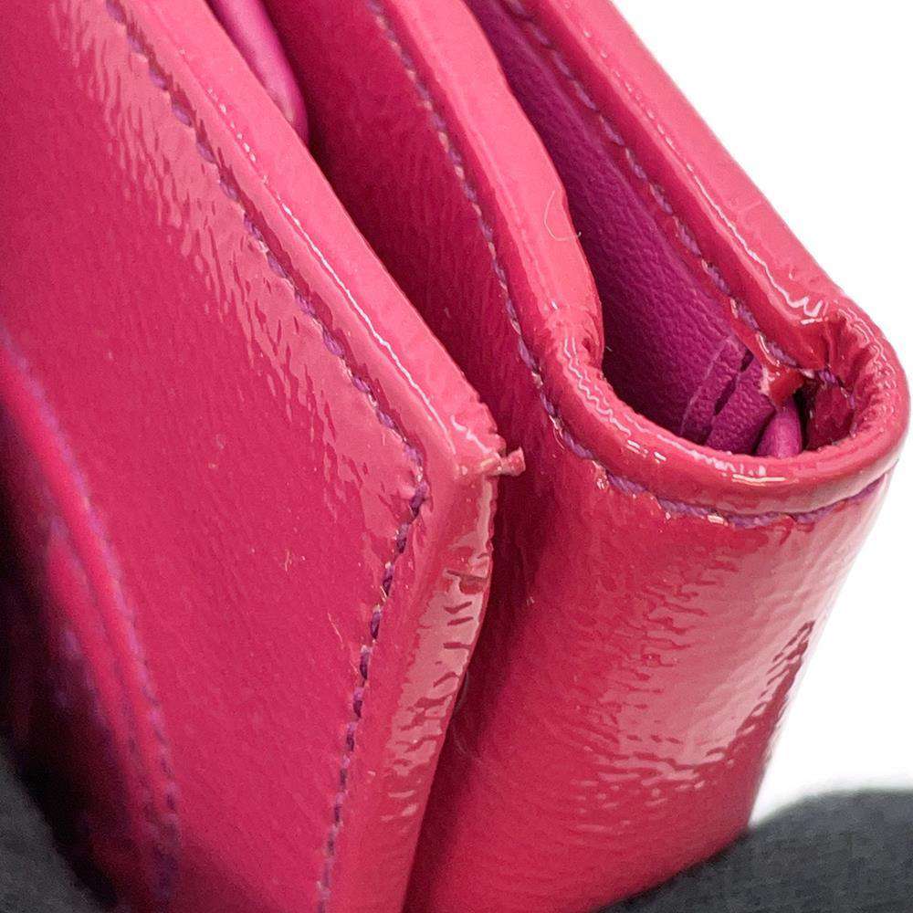 GUCCI Soho Tri-fold Wallet Pink 351485 Patent Leather