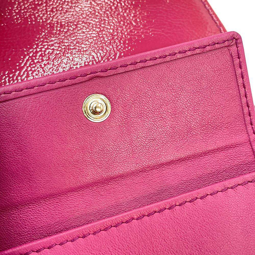 GUCCI Soho Tri-fold Wallet Pink 351485 Patent Leather