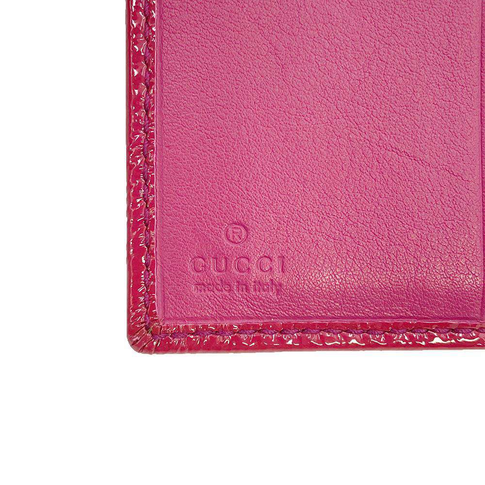 GUCCI Soho Tri-fold Wallet Pink 351485 Patent Leather