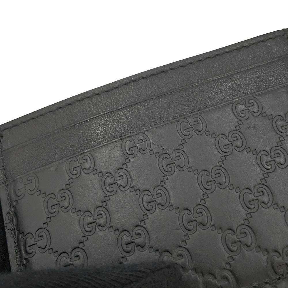 GUCCI Micro GG Card Case Black 262837 Leather