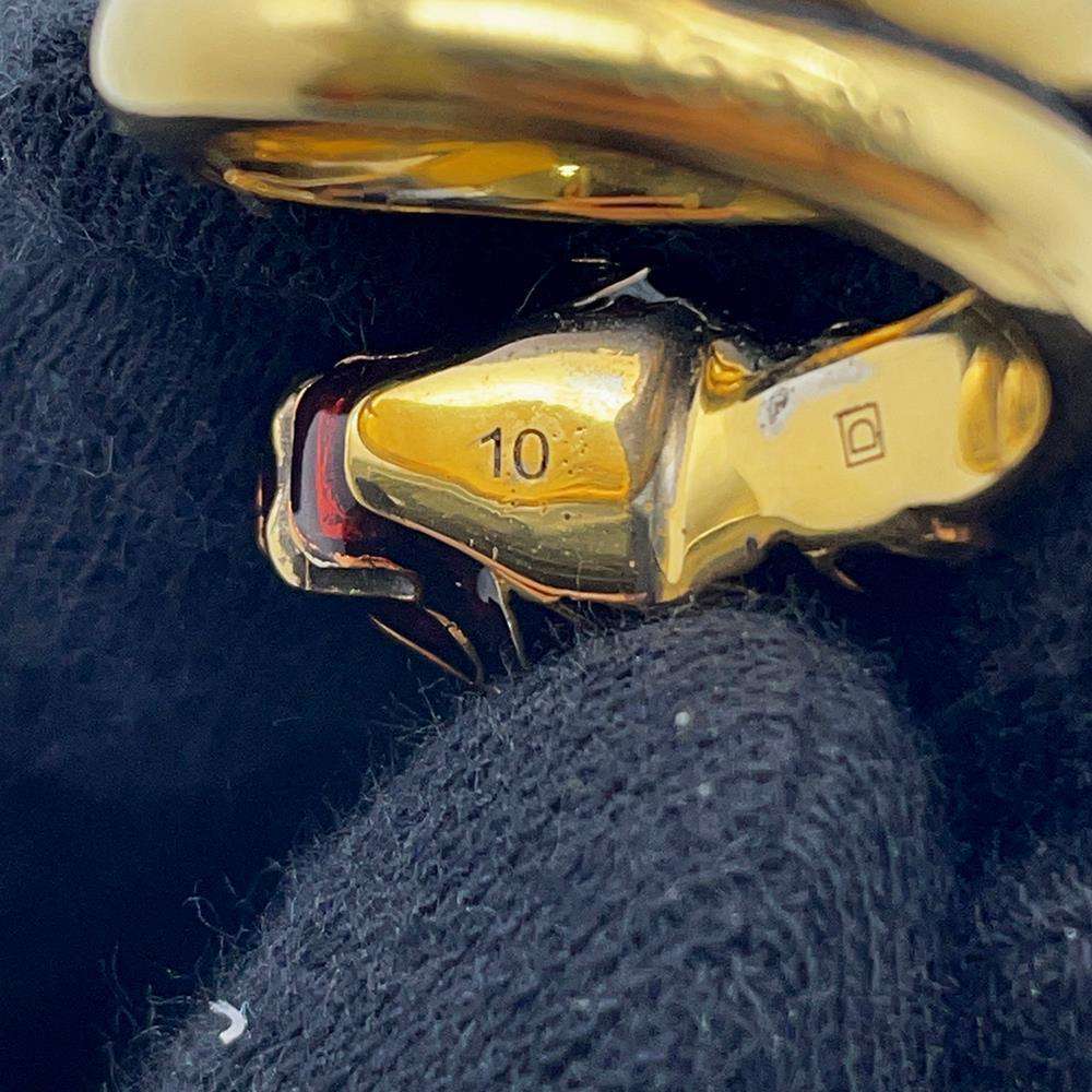 GUCCI Double Tiger Head Ring Size 10 Antique Gold 402269 Metal