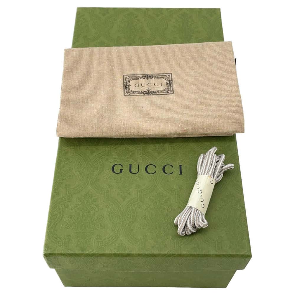 GUCCI GG Technical Knit Sneakers White/Blue 680903 Fabric Rubber Size 37