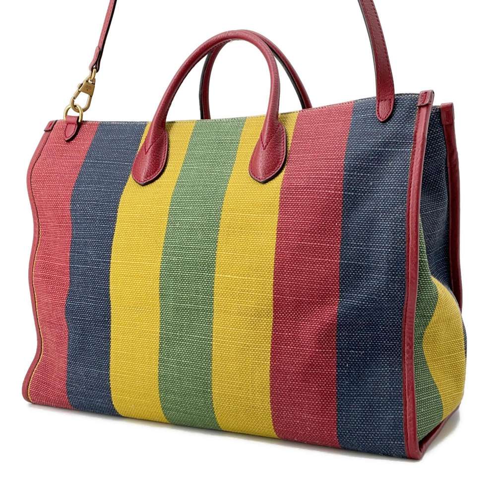 GUCCI Baiadera 2WAY Tote Bag Multicolor 630358 Canvas Leather