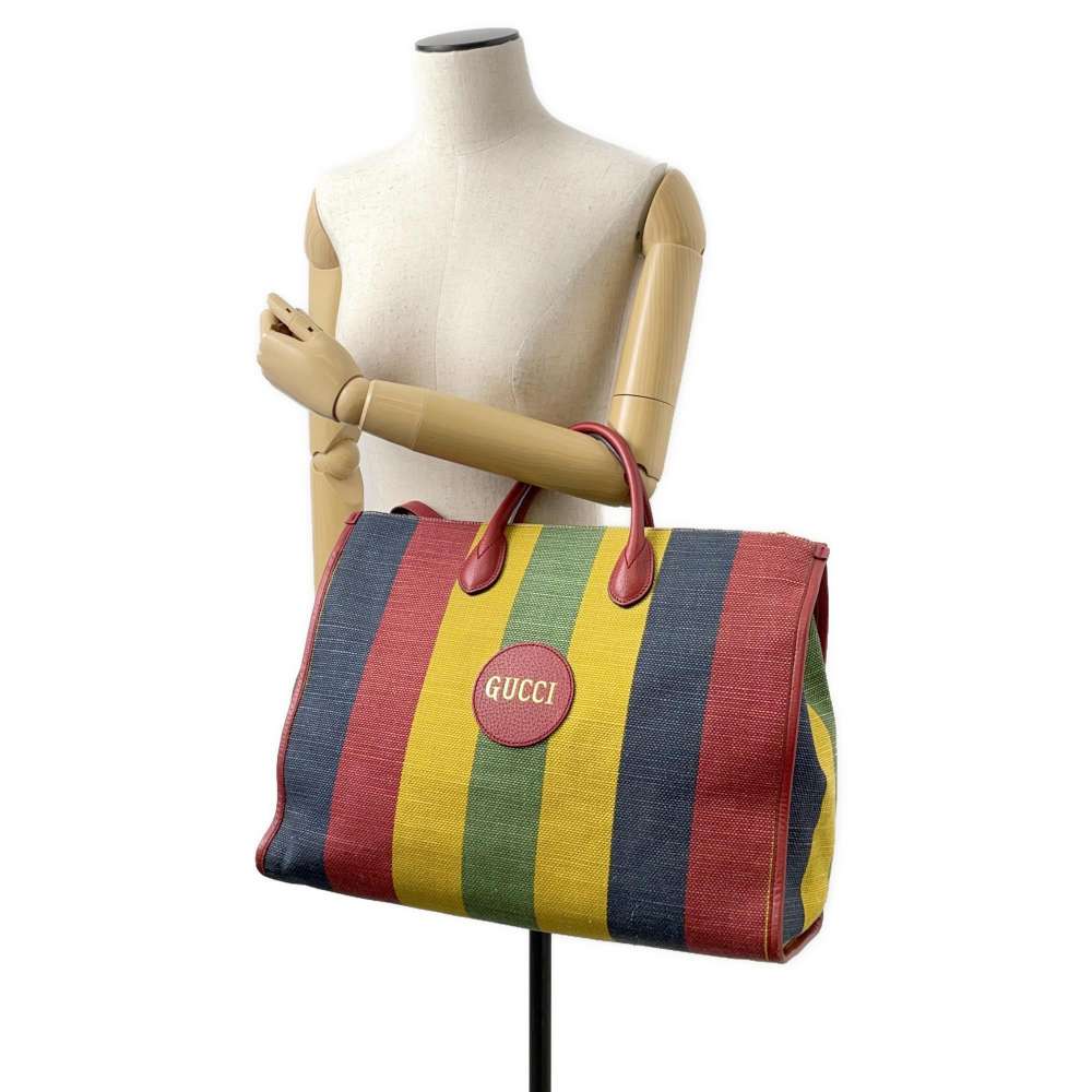 GUCCI Baiadera 2WAY Tote Bag Multicolor 630358 Canvas Leather