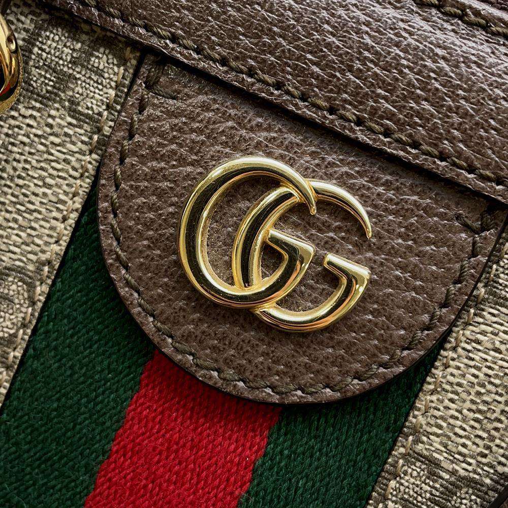 GUCCI Ophidia GGMedium Handbag Beige/Brown 524537 GG SupremeCanvas Leather