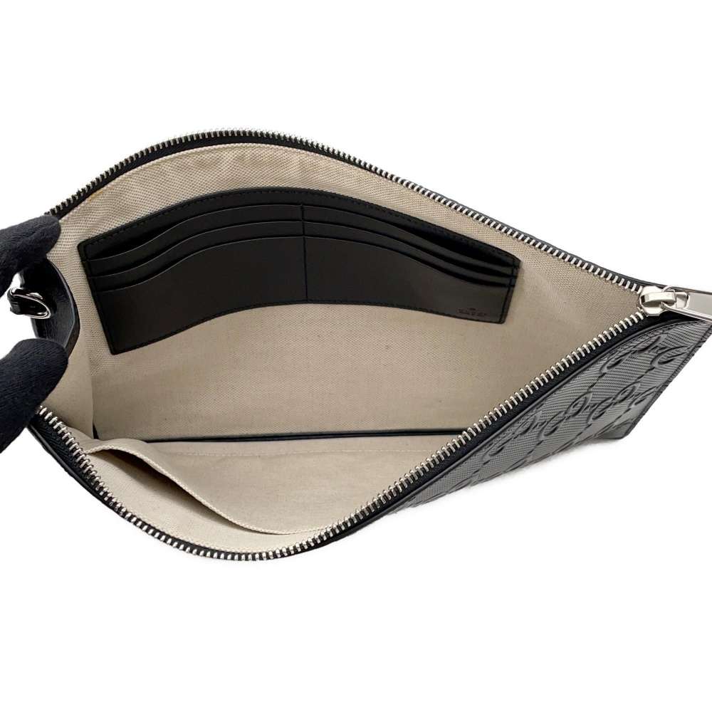 GUCCI GG embossed Clutch Bag Black 625569 Leather