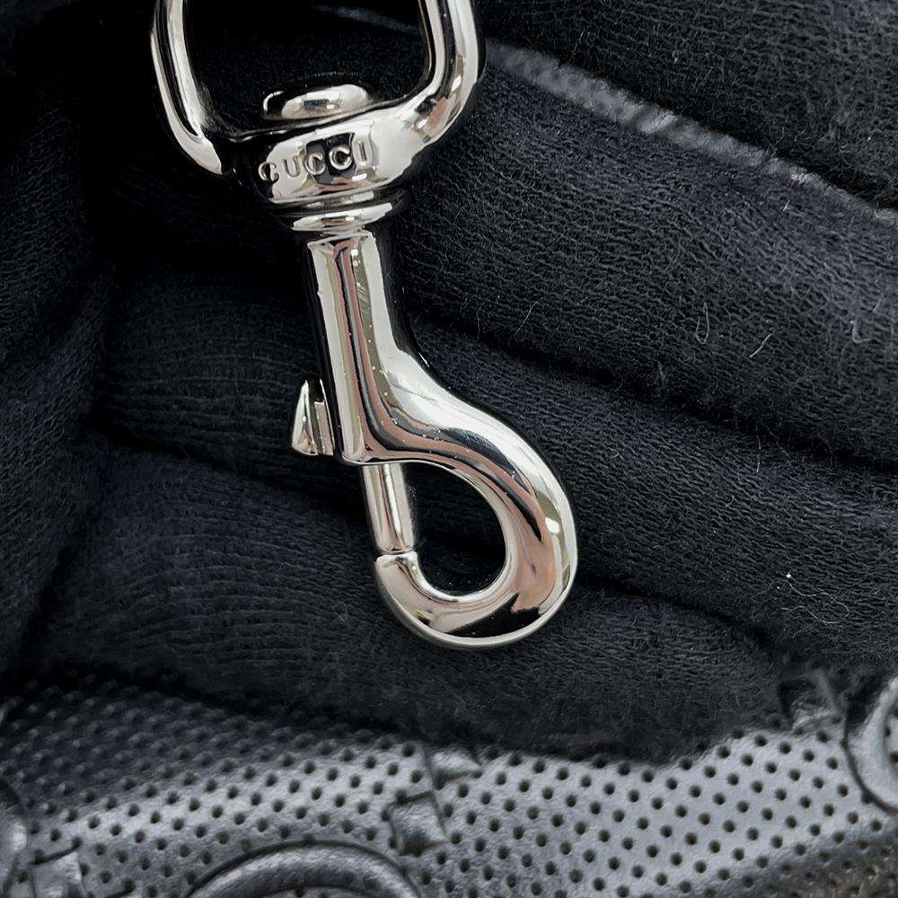 GUCCI GG embossed Clutch Bag Black 625569 Leather