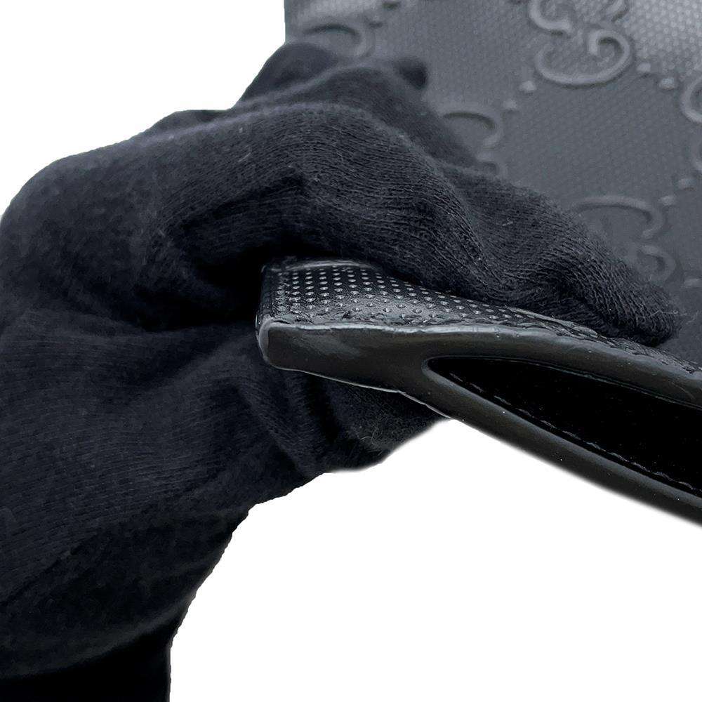 GUCCI GG embossed Clutch Bag Black 625569 Leather