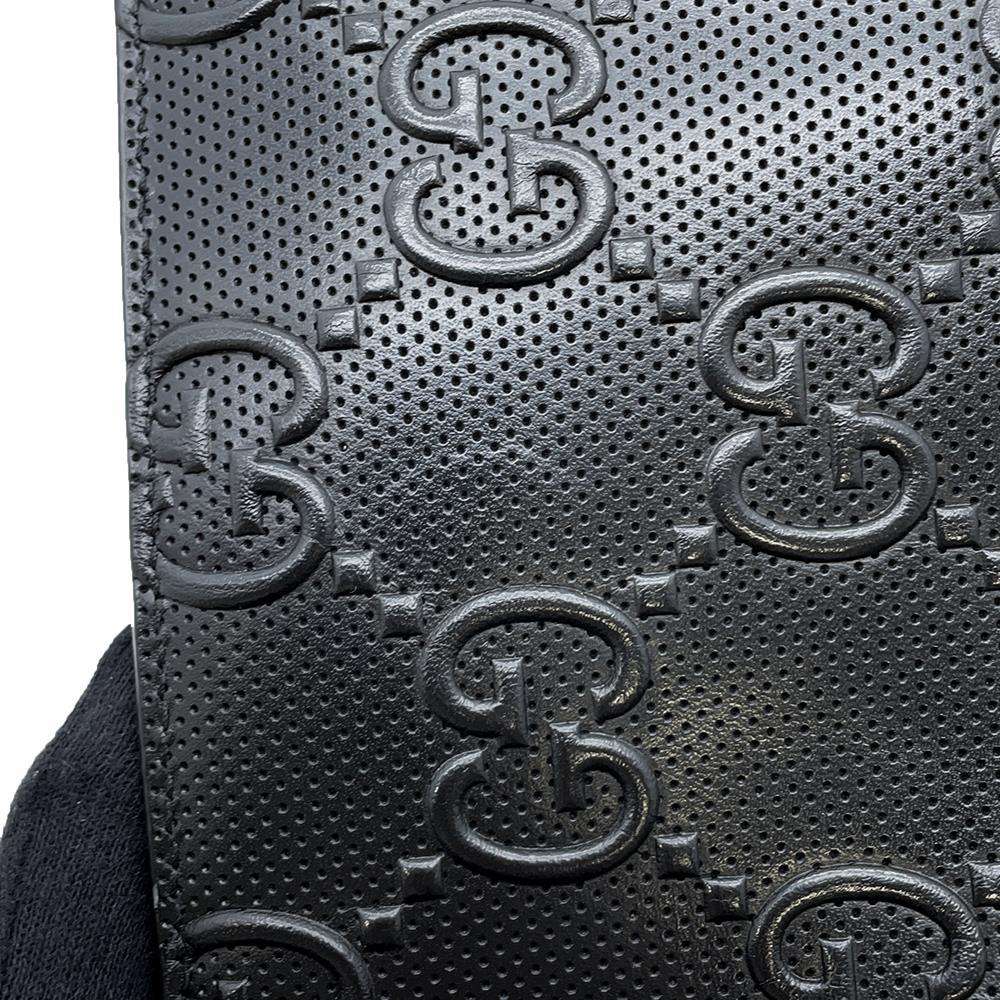 GUCCI GG embossed Clutch Bag Black 625569 Leather