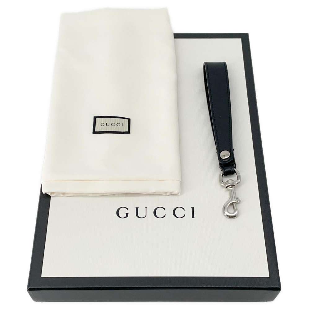 GUCCI GG embossed Clutch Bag Black 625569 Leather