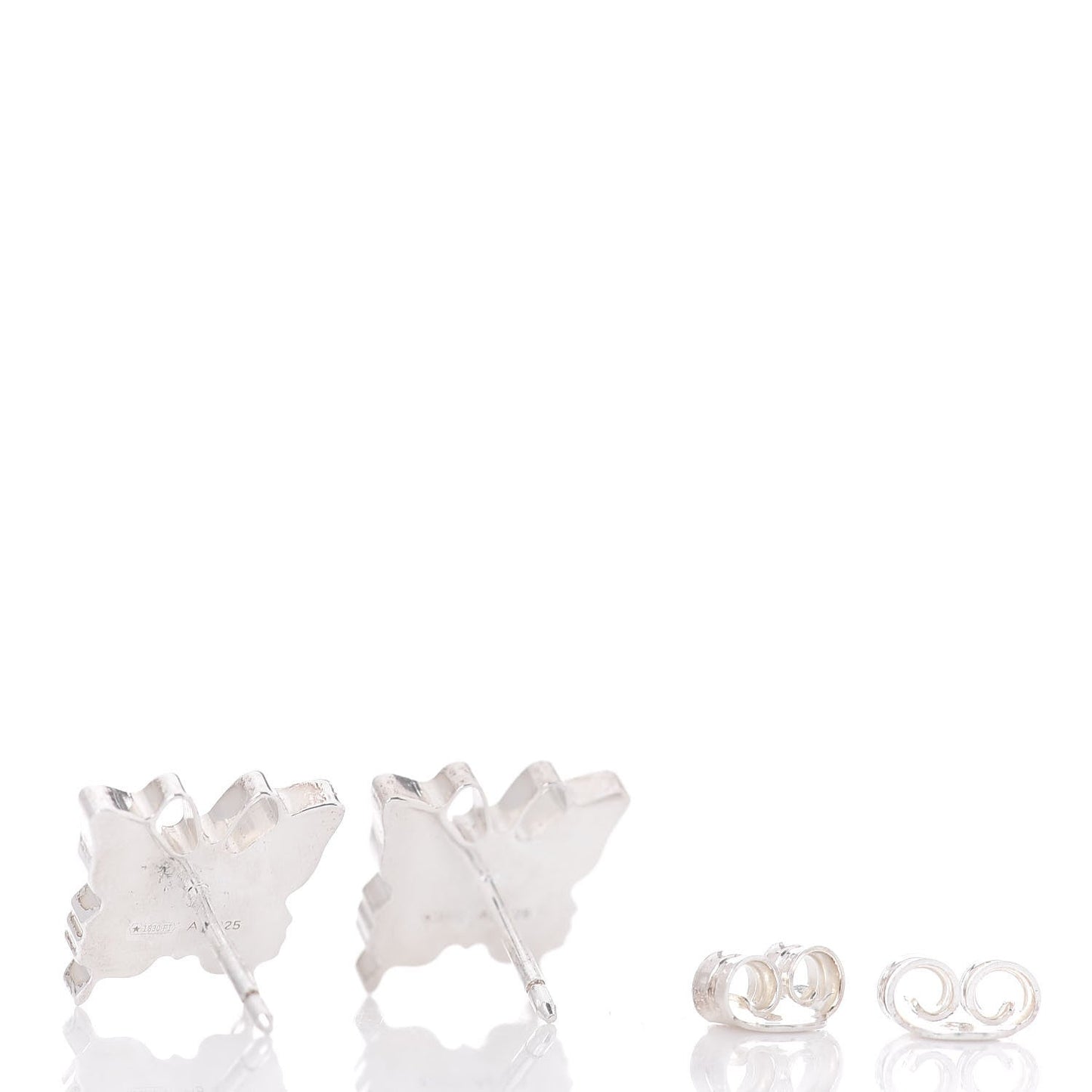 Gucci Logo Butterfly Post Earrings in Sterling Silver