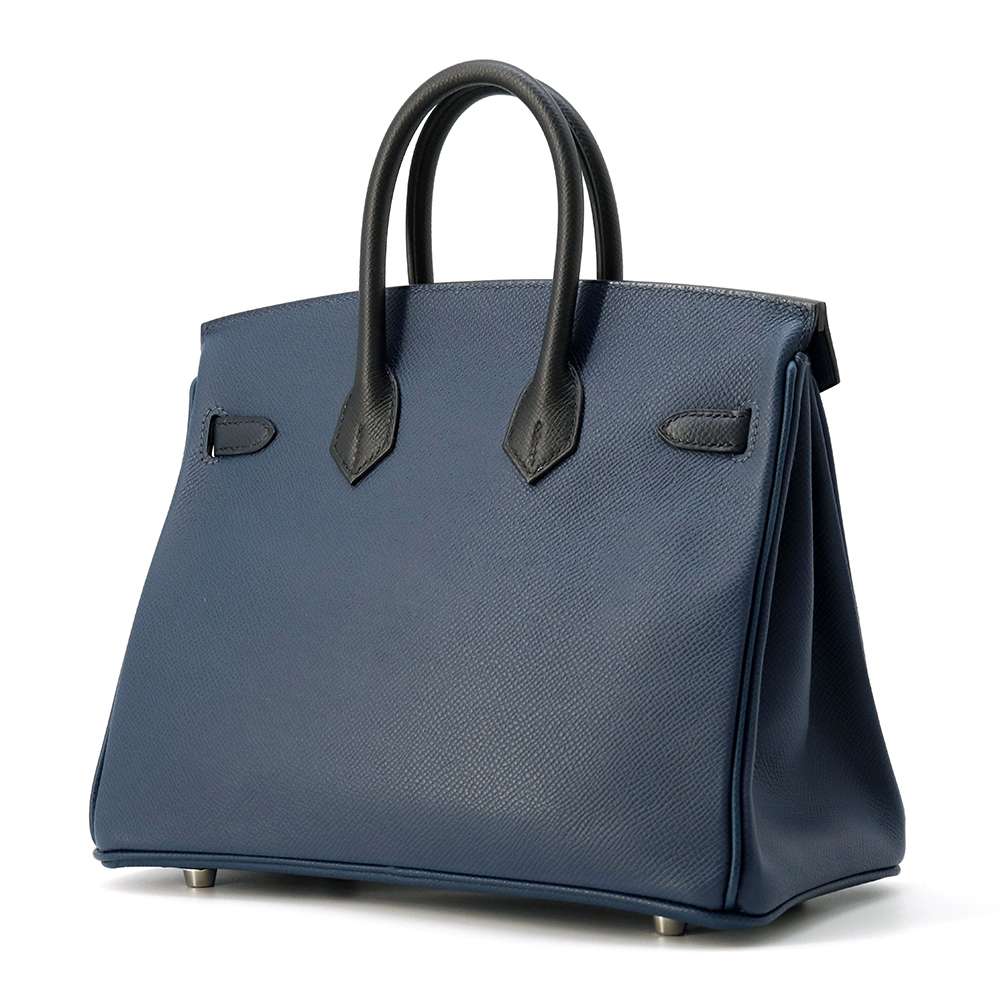 HERMES Birkin tricolor Blue de Prusse/Blue Indigo/Black Epsom Size 25