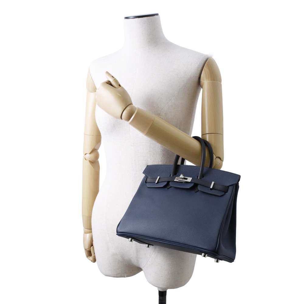 HERMES Birkin tricolor Blue de Prusse/Blue Indigo/Black Epsom Size 25