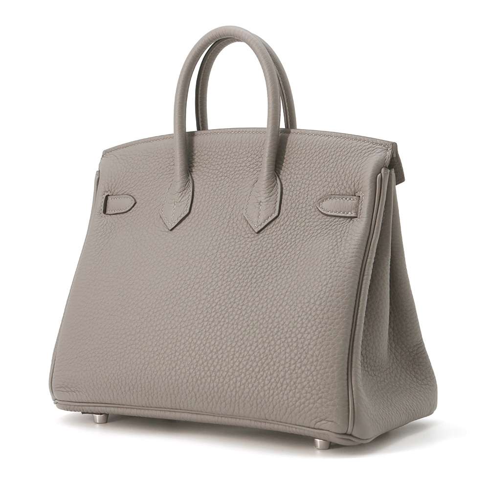 HERMES Birkin Gris Meyer Togo Leather Size 25