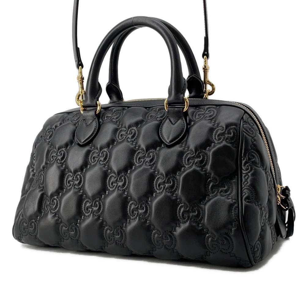 GUCCI GGMatelasse 2wayTravel Bag Black 702242 Leather Size Medium