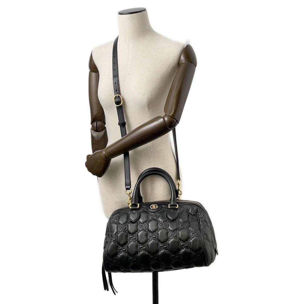 GUCCI GGMatelasse 2wayTravel Bag Black 702242 Leather Size Medium