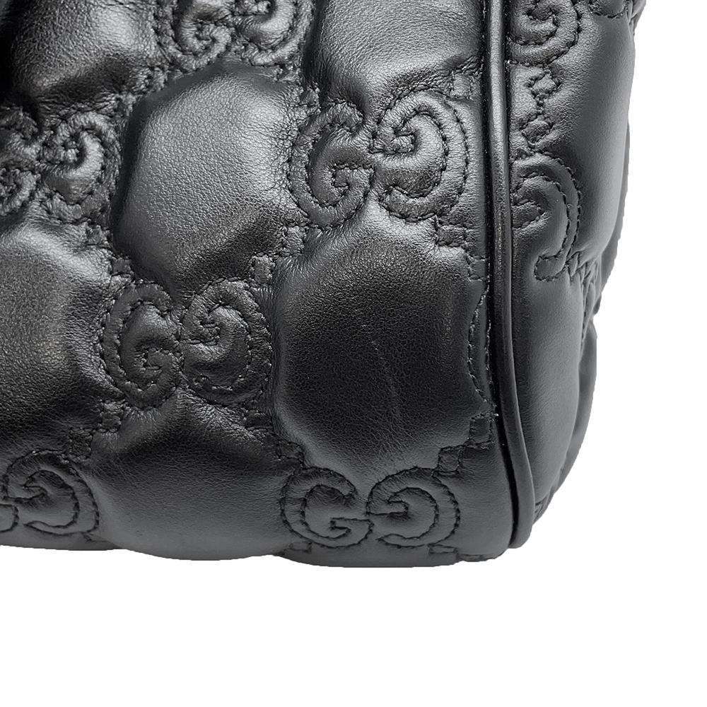 GUCCI GGMatelasse 2wayTravel Bag Black 702242 Leather Size Medium