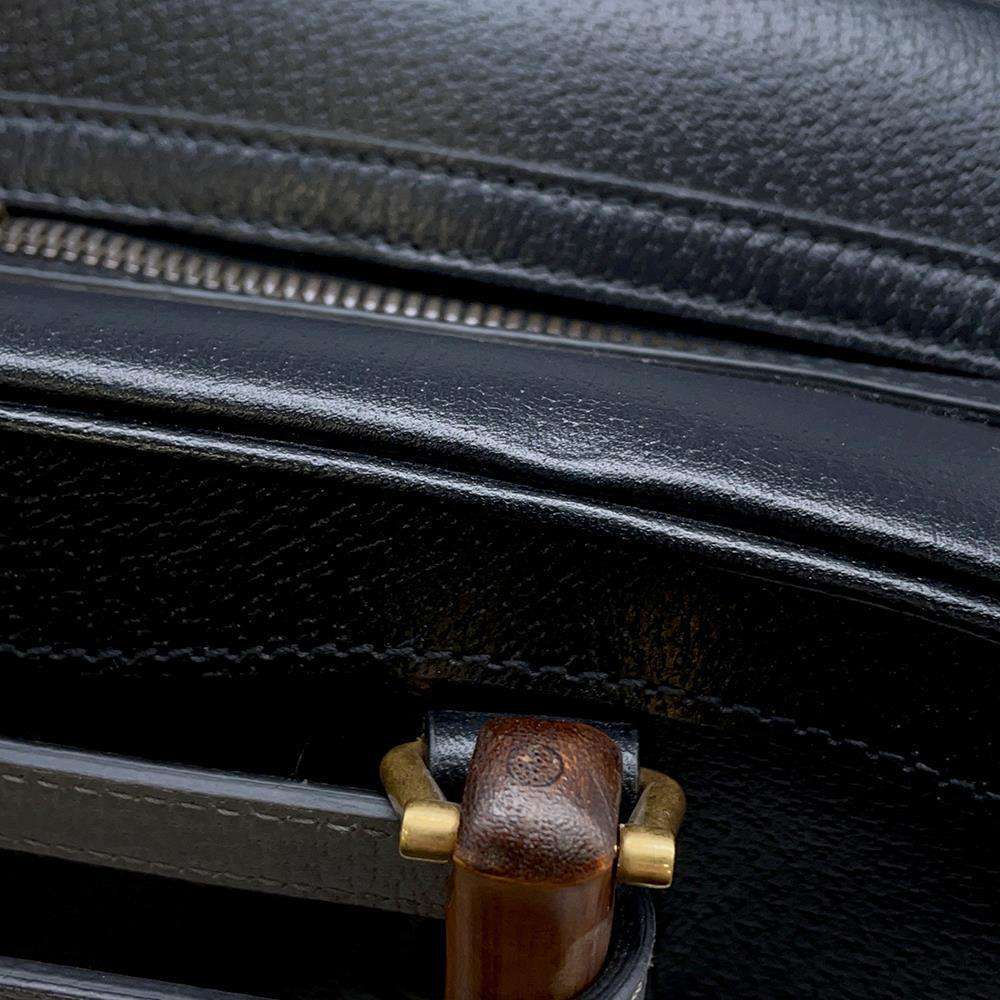 GUCCI Diana Duffle Bag Black 705373 Leather Size Medium