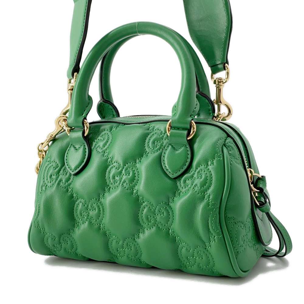 GUCCI GGMatelasse 2wayTravel Bag Green 702251 Leather Size Mini
