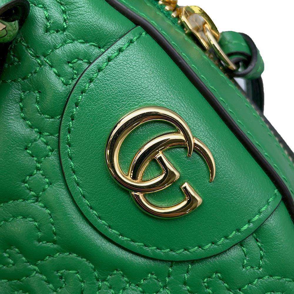 GUCCI GGMatelasse 2wayTravel Bag Green 702251 Leather Size Mini