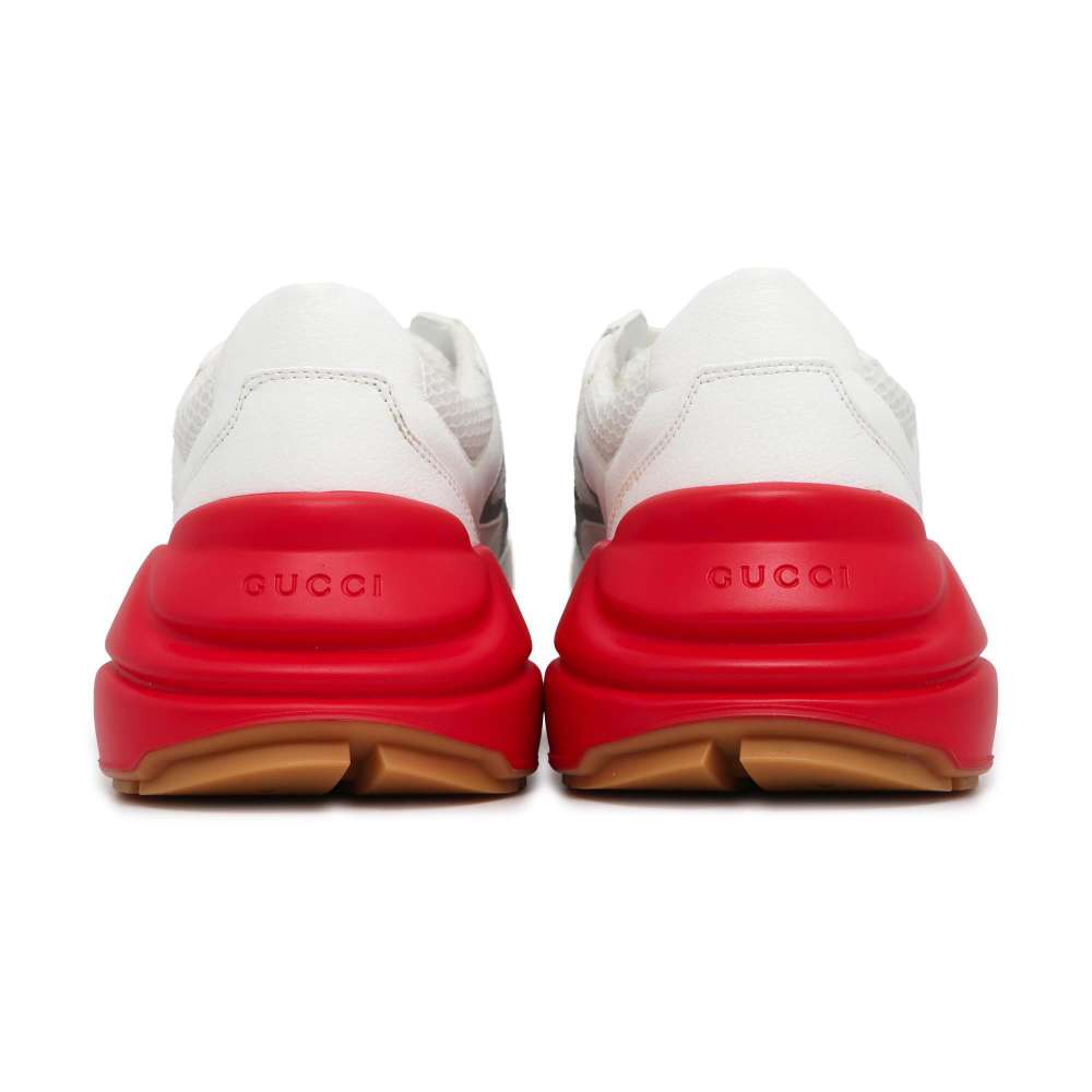 GUCCI Lighton Cherie Line Sneakers White/Red/Green 643491 Leather Size 8