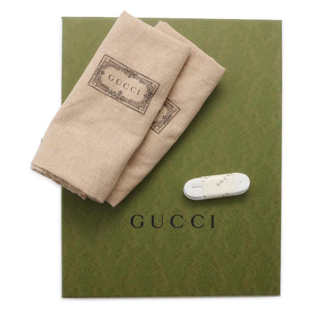 GUCCI Lighton Cherie Line Sneakers White/Red/Green 643491 Leather Size 8