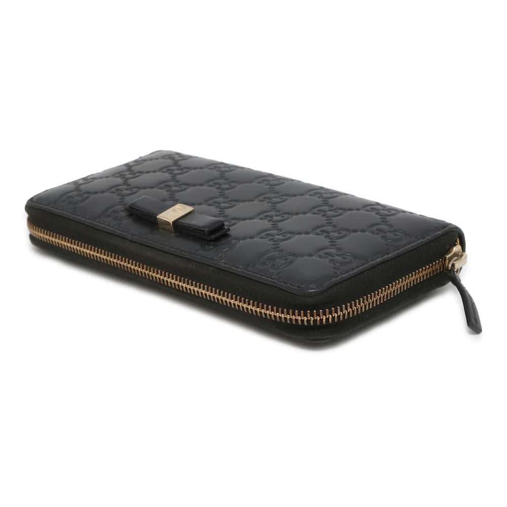 GUCCI Guccissima Zip AroundNagazaiCloth Black 388680 Leather