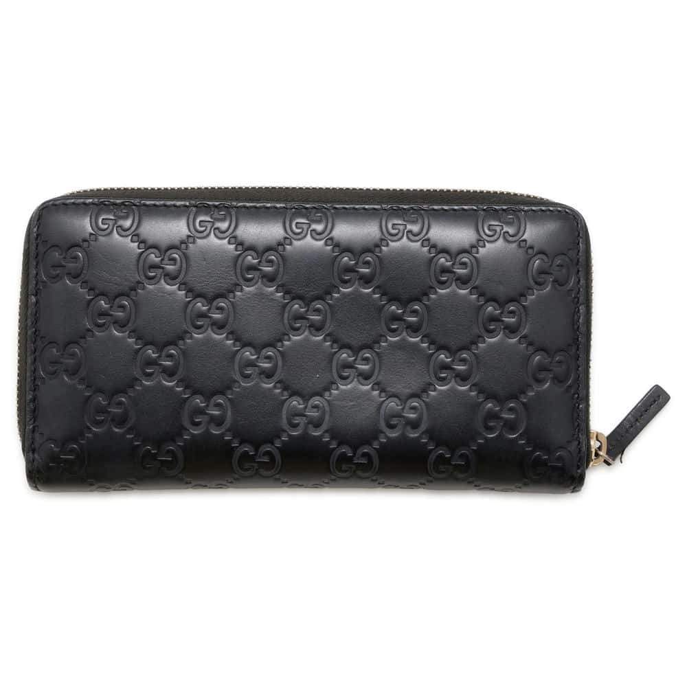 GUCCI Guccissima Zip AroundNagazaiCloth Black 388680 Leather
