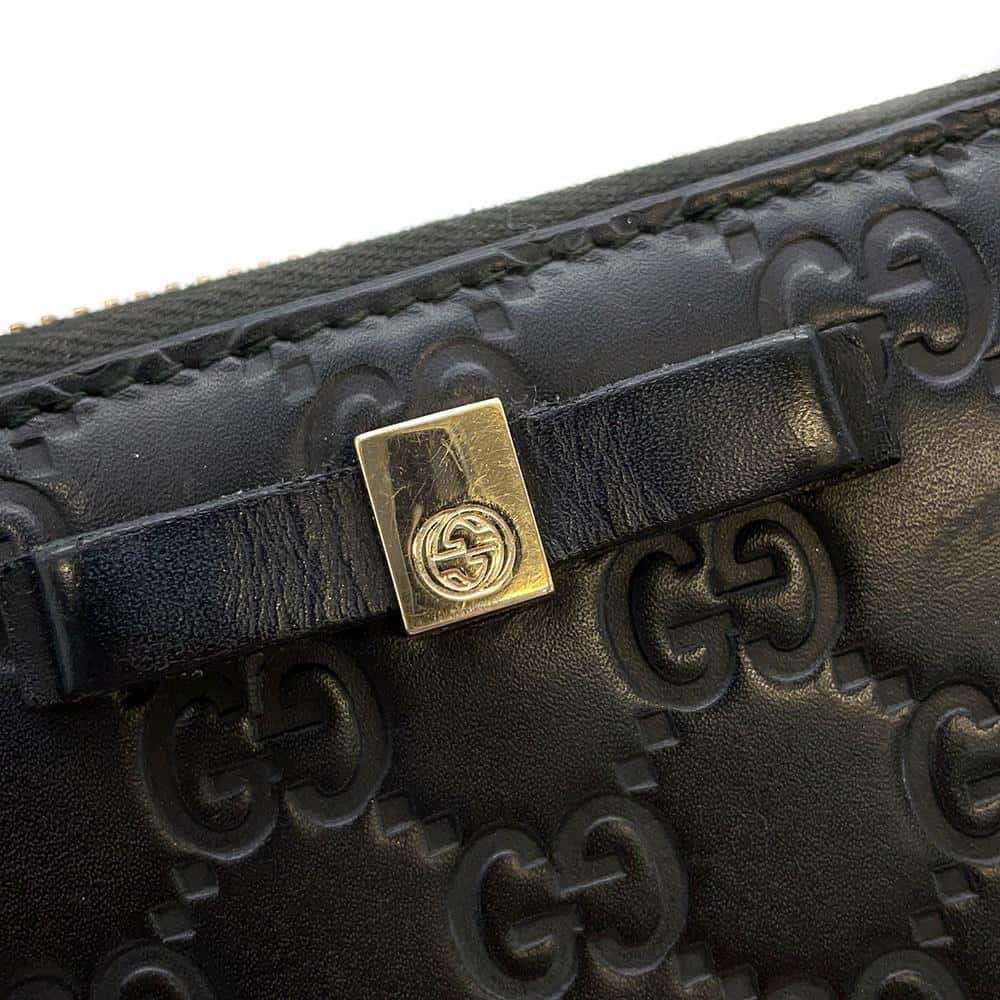 GUCCI Guccissima Zip AroundNagazaiCloth Black 388680 Leather