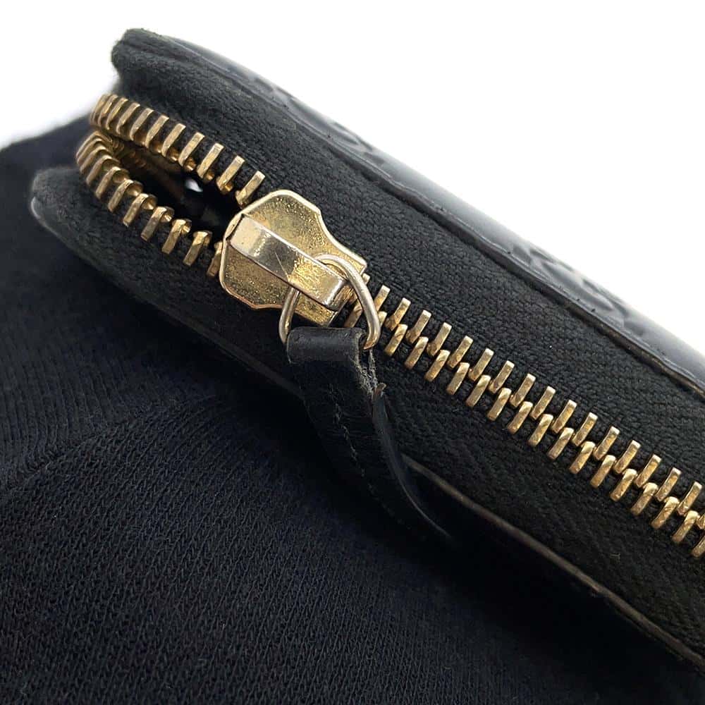 GUCCI Guccissima Zip AroundNagazaiCloth Black 388680 Leather